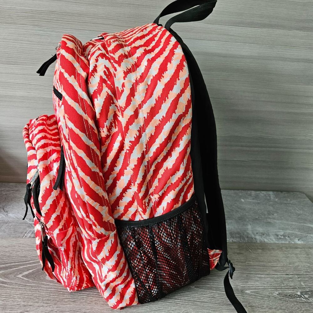 Jansport Big‎ Student Backpack Red White Zebra Print School College Travel Bag - Picture 8 of 16